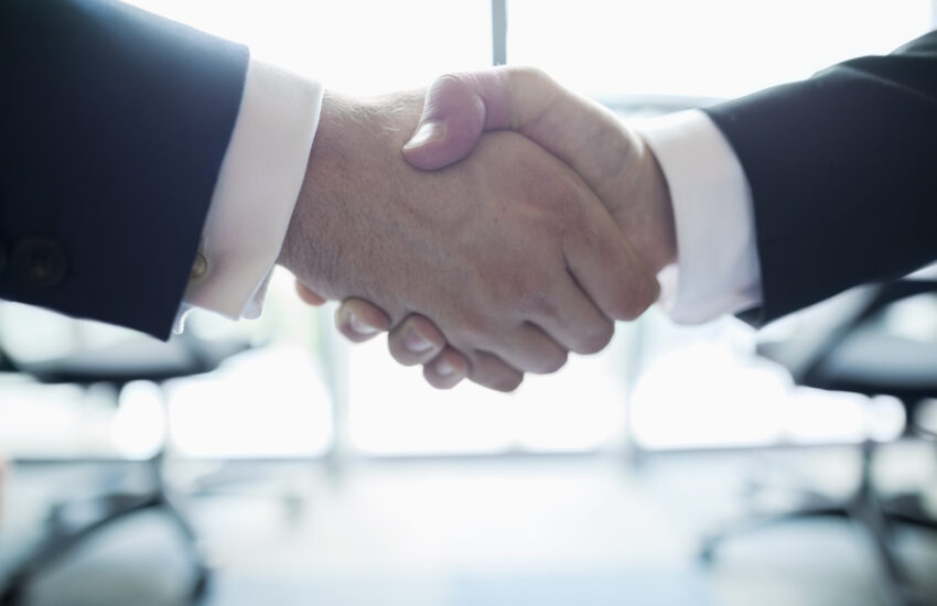 Handshake in an Office