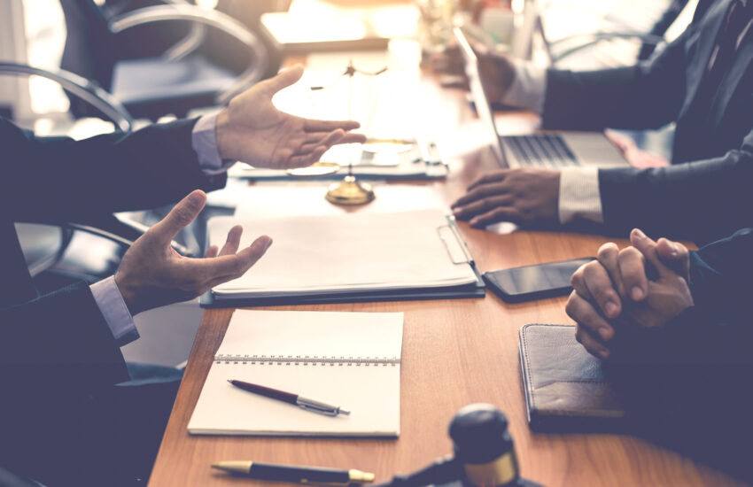 Business lawyer team. Working together of lawyer in the meeting.